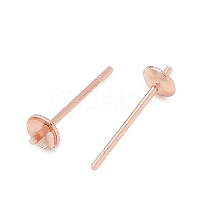 Brass Stud Earring Findings KK-A300-29A-RG-1