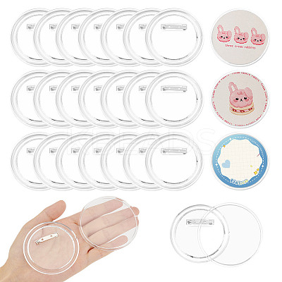 Acrylic Button Pin Badge TACR-WH0021-14A-1