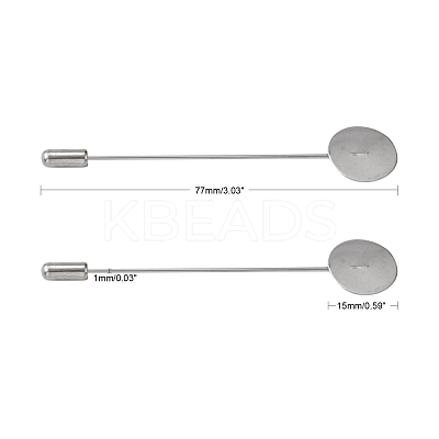 Tarnish Resistant 304 Stainless Steel Brooch Findings X-STAS-S066-01-1