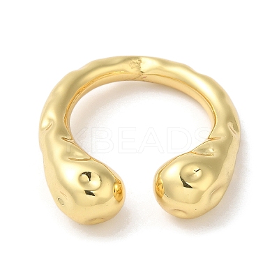 Rack Plating Brass Open Cuff Rings for Women RJEW-S407-06G-1