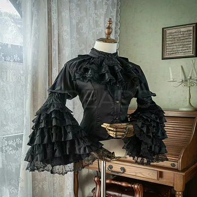1M 3-Layer Pleated Chiffon Flower Lace Trim OCOR-LP0001-78B-1
