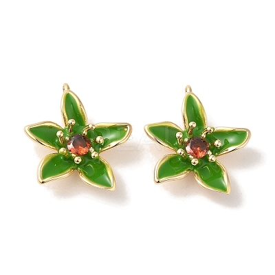 Brass Enamel Pendants KK-S368-13G-01-1