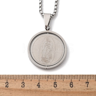 201 Stainless Steel Pendant Necklaces NJEW-Z058-01P-1
