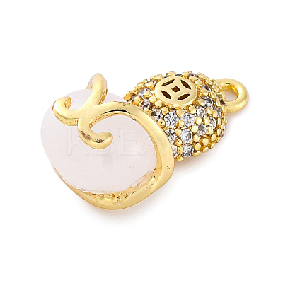 Brass Micro Pave Cubic Zirconia Charms KK-A240-05G-1