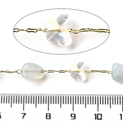 Handmade Nuggets Natural Aquamarine Beaded Chains CHC-F020-08G-02-1