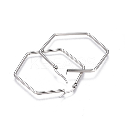Tarnish Resistant 201 Stainless Steel Hoop Earrings LS-EJEW-A052-25A-1