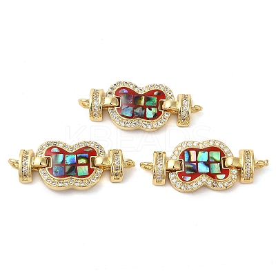 Rack Plating Brass Micro Pave Clear Cubic Zirconia Butterfly Links Connector Charms KK-K385-102G-03-1