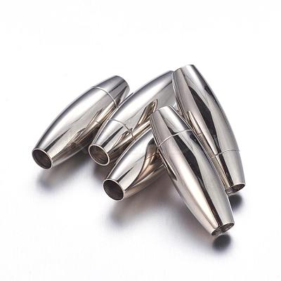 Tarnish Resistant Smooth 304 Stainless Steel Magnetic Clasps with Glue-in Ends MC088-1