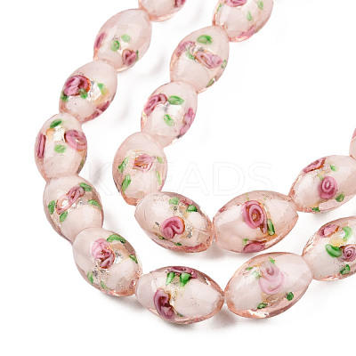 Handmade Silver Foil Glass Lampwork Beads X-LAMP-Q030-02O-1