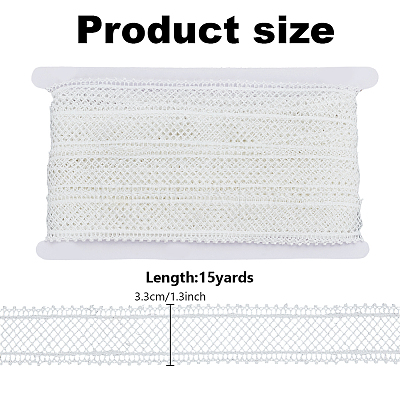 15 Yards Polyester Mesh Lace Ribbon OCOR-HY0001-37-1