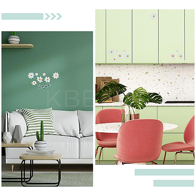 6 Sheets Daisy Flower PVC Sticker AJEW-WH0283-48-1