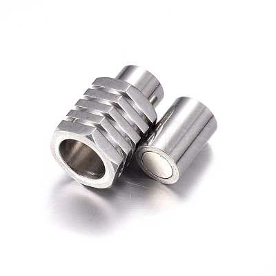 Tarnish Resistant 304 Stainless Steel Magnetic Clasps with Glue-in Ends STAS-H055-2-1