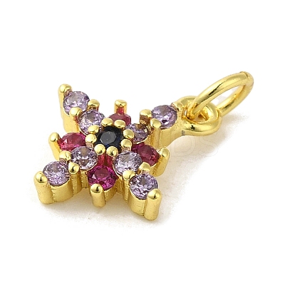 Brass Micro Pave Cubic Zirconia Charms KK-M283-16B-02-1