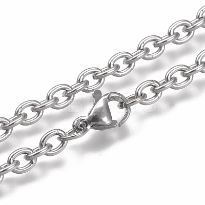 Non-Tarnish 304 Stainless Steel Cable Chain Necklaces NJEW-H203-01P-1