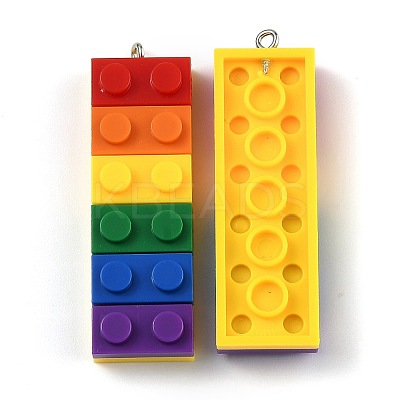 Rainbow Opaque Acrylic Pendants MACR-B0001-03B-1