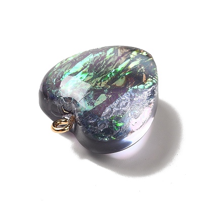 Transparent Resin Pendants LS-RESI-F035-02E-1