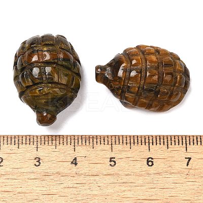 Natural Tiger Eye Carved Hedgehog Statues Ornament DJEW-C019-03C-1