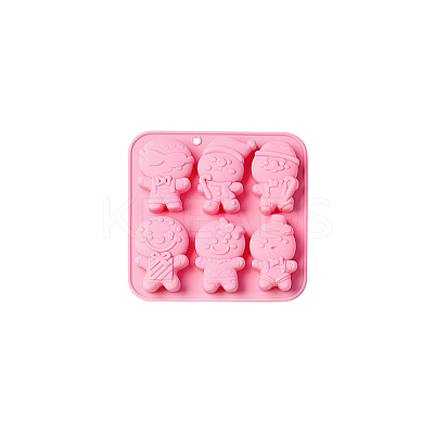 DIY Christmas Gingerbread Man Food Grade Statue Silicone Molds DIY-CJC0009-05-1