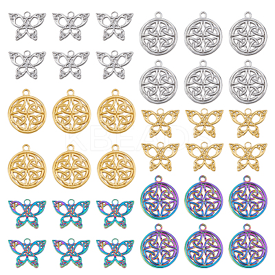 24Pcs 6 Styles 201 Stainless Steel Pendants STAS-DC0013-69-1