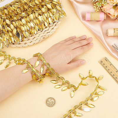 Polyester Lace Ribbon with Plastic Charms Tassel OCOR-WH0078-202B-01-1