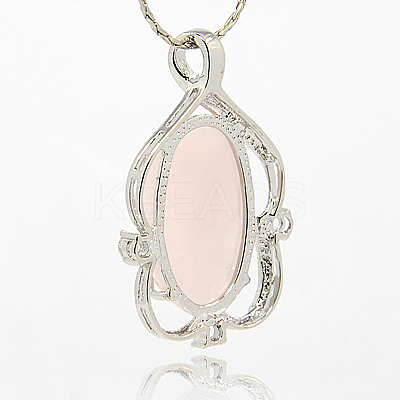 Natural Rose Quartz Pendants G-XCP0001-39-1