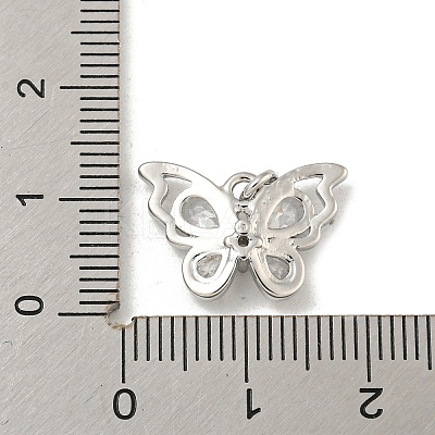 Brass Micro Pave Clear Cubic Zirconia Pendants KK-Z057-07P-1
