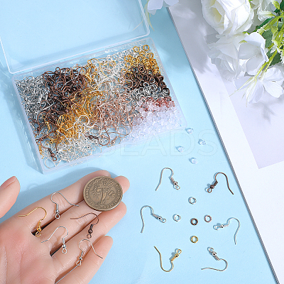 200Pcs 5 Color Brass Earring Hooks KK-SP0001-42-1
