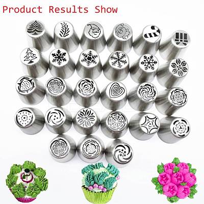 Non-Tarnish Leaf Stainless Steel Russian Piping Tips DIY-D036-27P-1