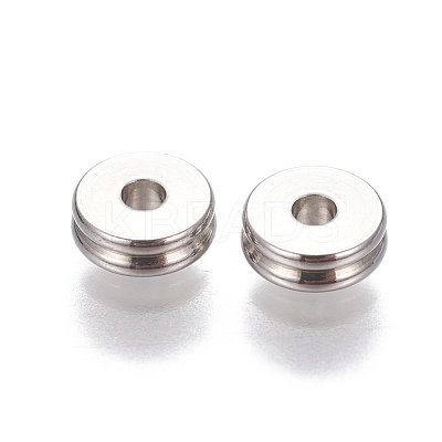Tarnish Resistant 201 Stainless Steel Grooved Spacer Beads STAS-P239-05P-1