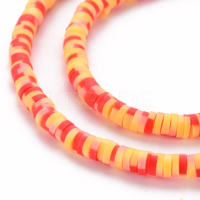 Handmade Polymer Clay Bead Strands CLAY-S094-4mm-A09-1
