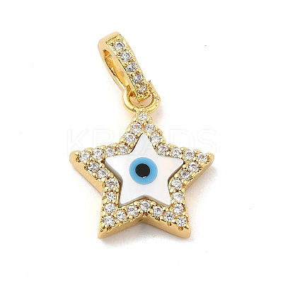 Brass Micro Pave Cubic Zirconia Pendants KK-C009-02A-1