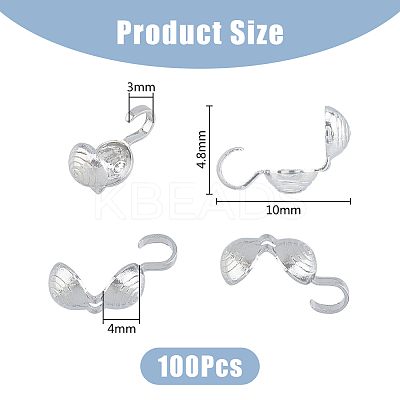 100Pcs Brass Bead Tips KK-DC0003-67-1