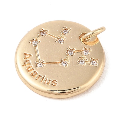 Brass with Clear Cubic Zirconia Pendants KK-N256-24K-G-1