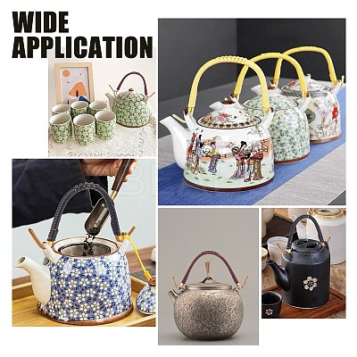 8Pcs 4 Style Plastic & Iron Teapot Handle FIND-PH0004-20-1