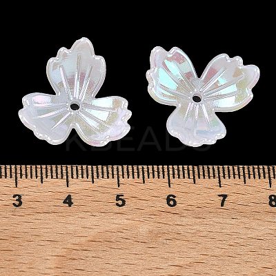 Plating Opaque Acrylic Imitation Shell Bead Cap OACR-P039-03E-1
