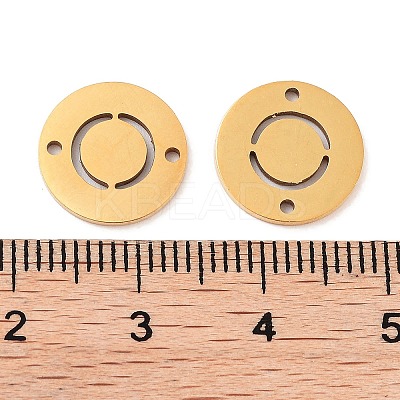 PVD Vacuum Plating 201 Stainless Steel Hollow Flat Round Links FIND-R149-03O-G-1