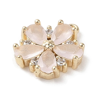 Brass Micro Pave Cubic Zirconia Charms KK-G491-26G-01-1