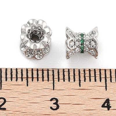 Brass Micro Pave Clear Cubic Zirconia Beads KK-P271-39A-01-1