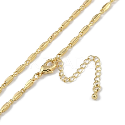 Rack Plating Brass Oval Link Chain Necklaces for Women NJEW-K382-16B-G-1