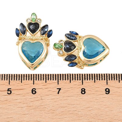 Brass with Glass Rhinestone Pendants KK-G552-05G-1