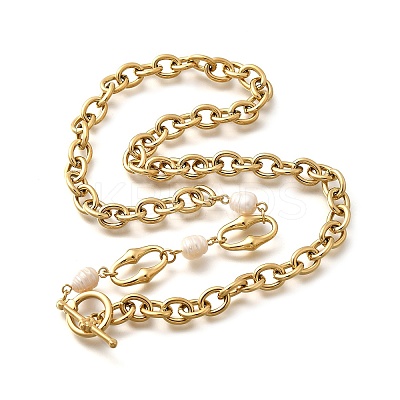 304 Stainless Steel Cable Chain Necklaces NJEW-U031-12G-1