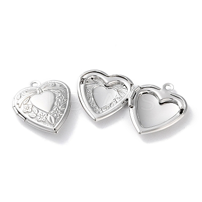 Rack Plating Brass Locket Pendants KK-F090-03P-1