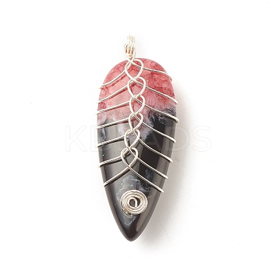 Natural Brazilian Agate Pendants PALLOY-JF01524-01-1
