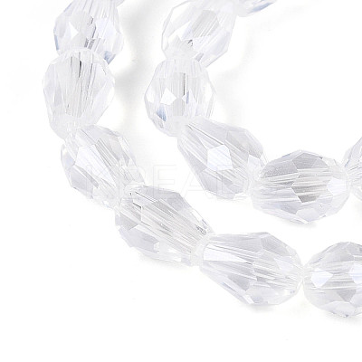 Transparent Teardrop Glass Beads Strands GLAA-T025-79B-01-1