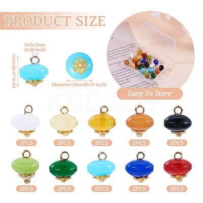 20Pcs 10 Colors Resin Imitation Jade Rondelle Charms FIND-TA0004-62-1