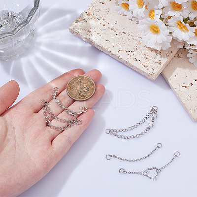 5Pcs 304 Stainless Steel Chains Links HJEW-OC00357-1