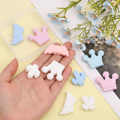 18Pcs 9 Style Food Grade Eco-Friendly Silicone Beads SIL-CA0002-04-1