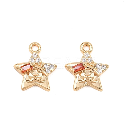 Brass Micro Pave Cubic Zirconia Pendants KK-L261-16G-01-1
