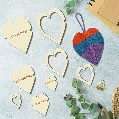 12Pcs 12 Style Wood Hoop Rings Macrame for DIY Craft Making DIY-WH0545-004-1