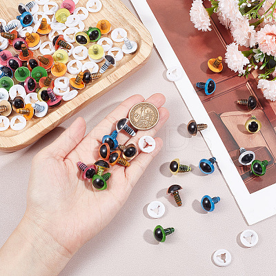64Pcs 8 Colors Craft Resin Doll Eyes DOLL-GO0001-03-1